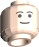 Minifig Head with Standard Grin, Brown Eyebrows, and White Pupils Pattern